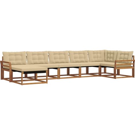 Ensemble de canapés d'extérieur 21 pcs Salon de jardin Naturel et Beige (1/5)