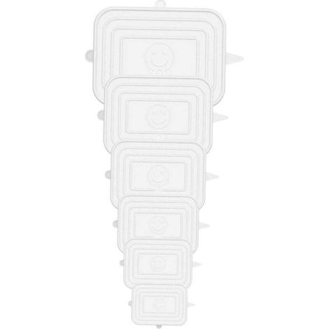 Couvercles rectangulaires silicone extensibles, lot de 6 tailles, sans BPA, universels