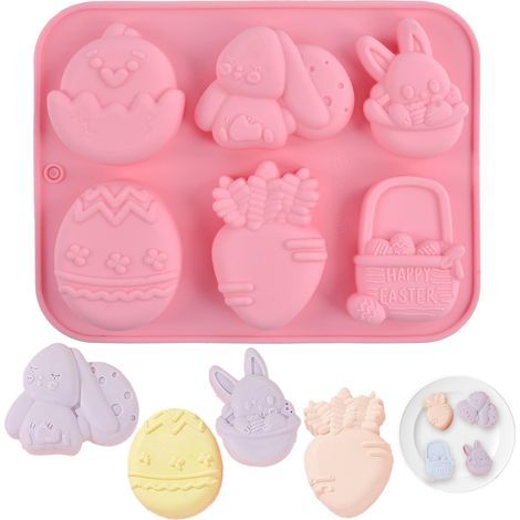 Moule Chocolat Paques, Moule Oeuf de Pâques Silikon, Moule Lapin de Pâques, Moule à Chocolat de Pâques (1/5)