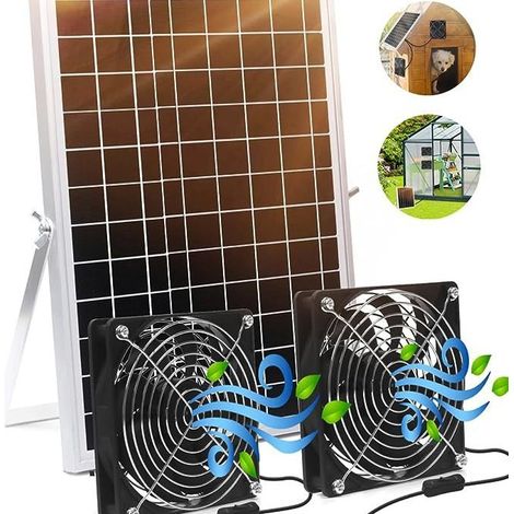 15W Solar-Lamellen-Abluftventilator mit Rückflussverhinderer Wandbelüftung Kühlung Hochgeschwindigkeits-Abluftventilator