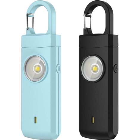 [NEVER USED] Personal alarm – Ideal gift for students, night shift workers, the elderly and children (blue and black)