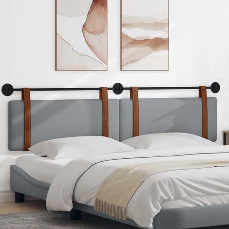 vidaXL Tête de lit suspendue Gris clair PU antique (1/5)