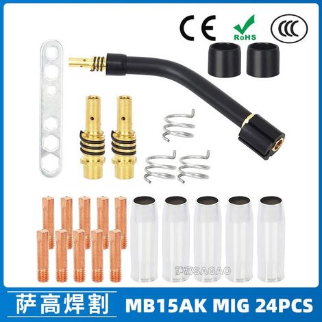 Embout de protection 15AK, pièce détachée pour pistolet chalumeau, capuchon de sécurité, pointe conductrice 15AK, accessoire de rechange (1/5)