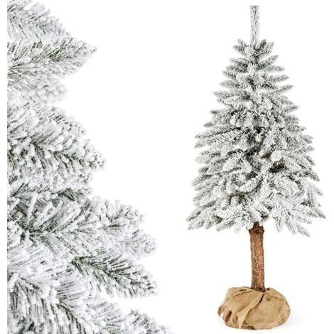 Albero di Natale artificiale, abete innevato su tronco di 150 cm, simile a uno naturale (1/4)