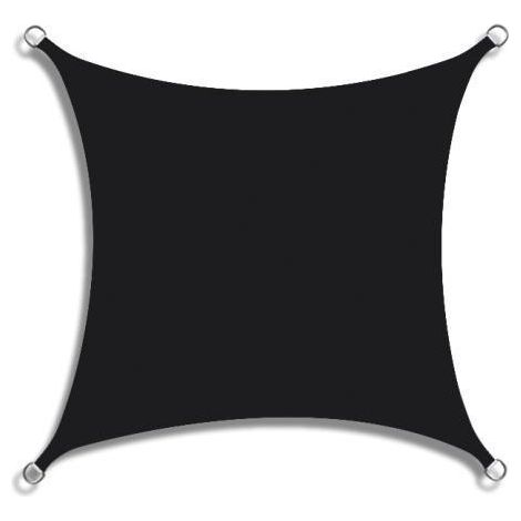 Voile d'Ombrage Imperméable Indéchirable, Polyester Oxford Protection UV 95 %, Rectangulaire ( Noir , 2x5m ) (1/5)