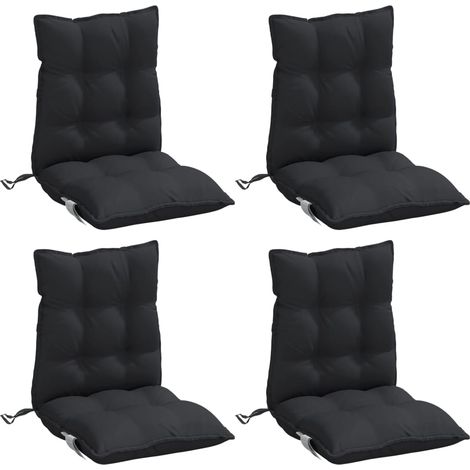 Cojines para silla con respaldo bajo 4 uds tela Oxford negro vidaXL (1/4)