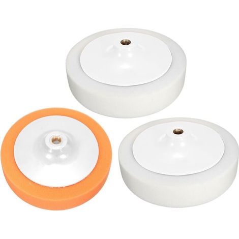 Set di 3 tamponi per lucidatura auto, 7 pollici, 180 mm, spugna morbida con filettatura M14 (1/4)