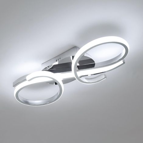 COMELY® Moderne LED-Deckenleuchte, 36 W Deckenlampe, 6500 K Kaltweißes Licht, Deckenleuchte im Modedesign für Wohnzimmer, Schlafzimmer, Esszimmer (Chrom) [Energieklasse E] (1/5)
