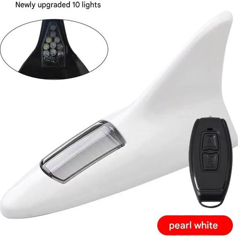 Lumière Avertissement 10 LED Solaire Antenne Aileron Requin avec Capteur Intelligent et Mode Clignotant Lampe de Étanche pour Voiture (1/5)