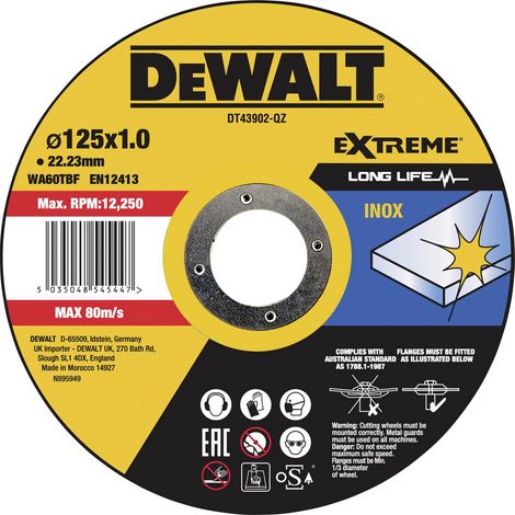 DEWALT DT43902 DT43902-QZ Trennscheibe gerade 125 mm 1 St. Metall, Edelstahl, Eisen