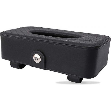 BEBUSINGOTO Luxuriöse Taschentuchbox aus PU-Leder fürs Auto, hängender Taschentuchhalter-Organizer, Papierbox für Zuhause, Büro, Auto- und LKW-Dekoration (schwarz)