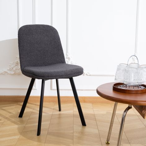 silla comedor tapizada Teddy gris oscuro metal OKMYHOME (1/5)