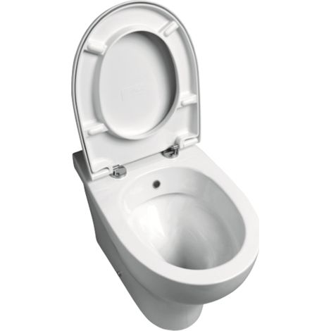 Vaso/Bidet a Terra Accessibile Azzurra Ceramica "Pratica" Bianco Lucido (1/4)