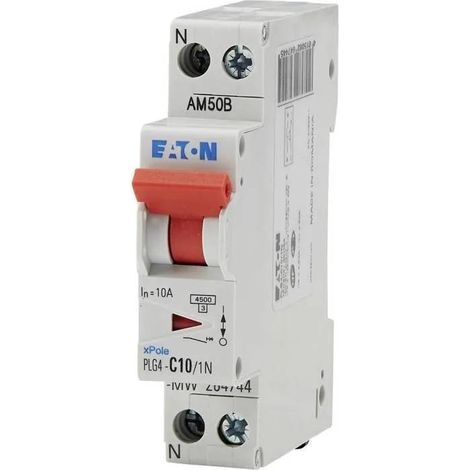 Interruptor modular Eaton 10A tipo C color rojo