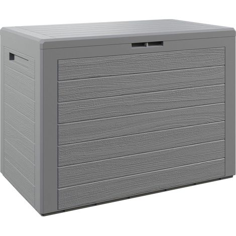 CASARIA® Plastic Garden Storage Box  Cushion Chest  Lockable with Lid  190L  Grey