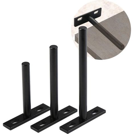 Paquete de 6 soportes para estantes flotantes,Estantes flotantes ocultos de montaje en pared,Soportes ocultos de alta resistencia (1/5)