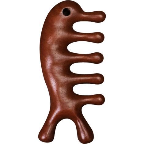 Kopfhaut-Massagekamm – Schädelmassage – Multifunktions-Gesichts- und Körpermassage aus Holz für den täglichen Gebrauch im Nacken, zu Hause, auf Reisen, in der Dusche, im Salon (1/4)