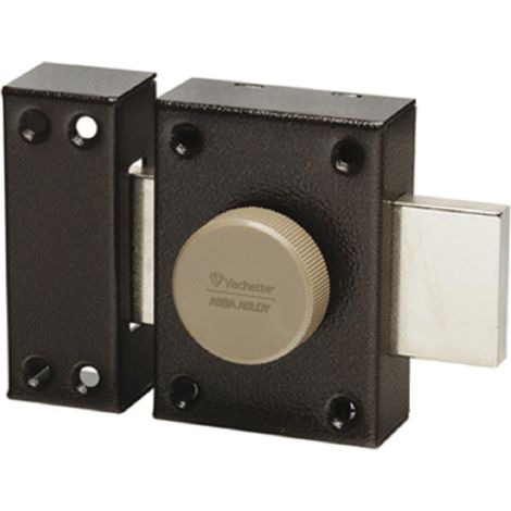 Verrou de porte Bouton/Cylindre - Ouverture à Bouton intérieur, Clé extérieur - Cylindre ø 20 mm, Longueur 40 mm, 4 goupilles - 67632/SC - 3 clés (1/5)