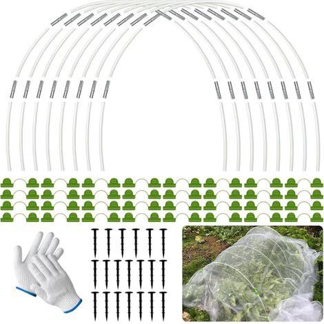 Arceau pour Serre Tunnel,90 Pièces Cerceau pour Serre de Jardin,Kit de Maison de Cerceau de Jardin,avec Gants,Garden Arceaux pour Serre Tunnel,pour la Protection du Givre Hivernal