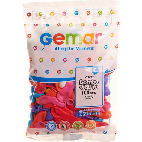 Globos de agua, surtido de colores, 100 unidades. (1/3)