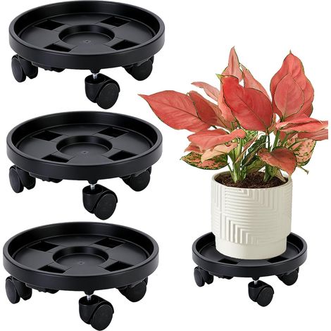 Dessous de Pot de Fleur à roulettes 3 Pièces, Porte Plante à roulettes 30cm, Soucoupe Pot Fleur à roulettes, Charge 50kg, Intérieur et Extérieur (1/5)