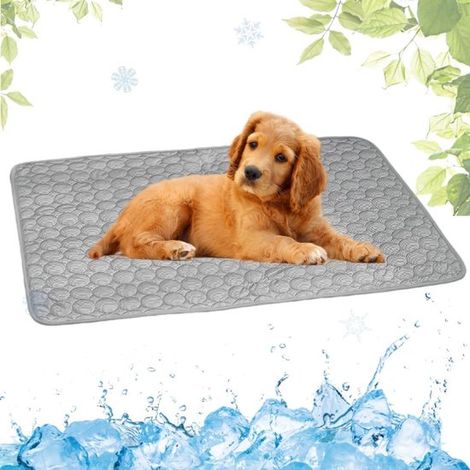 Alfombrilla refrescante para perros，Alfombrilla de verano para perros，Alfombrilla refrescante de seda helada para gatos，100x70cm (XL) (1/5)