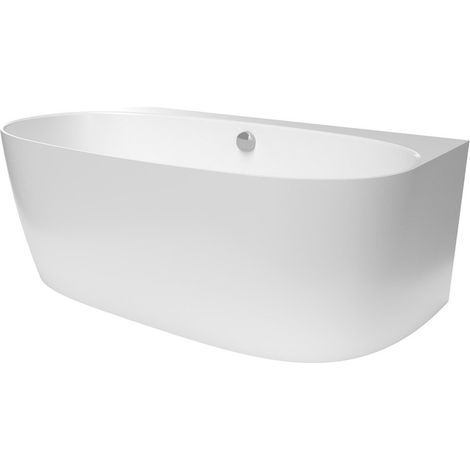 Swiss Aqua Technologies Agnes 158x86 cm Baignoire autoportante en marbre coulé, sans pieds, blanc (SATAG1580) (1/5)