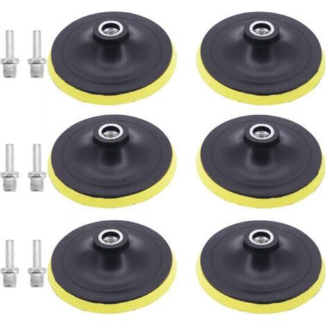 Lot de 6 Plateaux de Ponçage 150mm Disques Abrasifs Assiette de Ponçage avec Filetage M14 Fermeture Auto-agrippante Plaque de Support de Ponçage Polissage pour Perceuse Meuleuse d'angle (1/4)