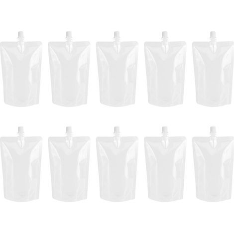 50 flasques transparentes pour boissons, pochettes à alcool sur pied, sacs à boissons portables en plastique (500 ml)-21.50X13.00X0.10CM (1/4)