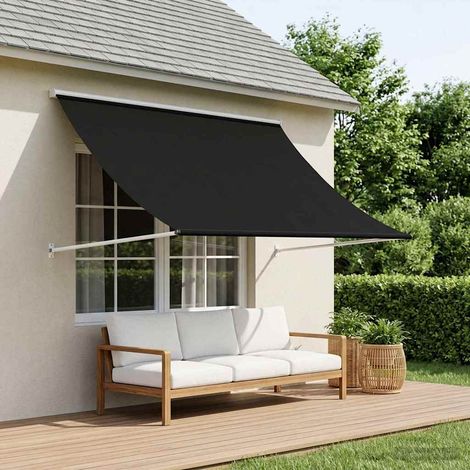 vidaXL Tenda da Sole Nero 350 x 150 cm