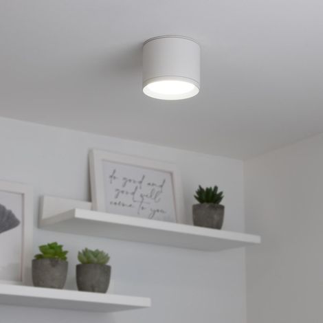 Flache Aufbauleuchte IP44 GX53 - Farbe: weiß - Leuchtmittel: 6W neutralweiß dimmbar (1/5)