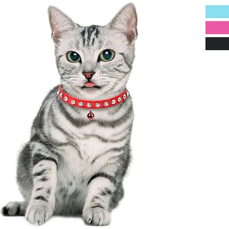 Collare regolabile per cani gatti piccola taglia con campanellino brillantini (1/5)