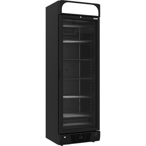 Vitrine ventilée négative 374L - 5 niveaux fixes caisson lumineux -18°/-24° - Noir - Diverso