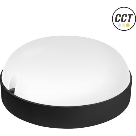 APLIQUE LED REDONDO NEGRO IP65 12W.3CCT (1/4)