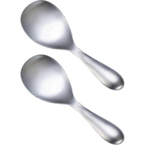 Set mit 2 praktischen Reislöffeln aus Edelstahl (silber) – 20,00 x 6,90 x 1,60 cm – Silber (1/4)