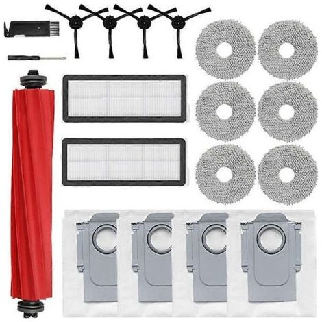 Pièces détachées pour aspirateur robot Roborock Qrevo Pro/Qrevo MaxV/Qrevo S : brosse latérale principale, filtre HEPA, lingette de nettoyage et sacs à poussière (1/5)