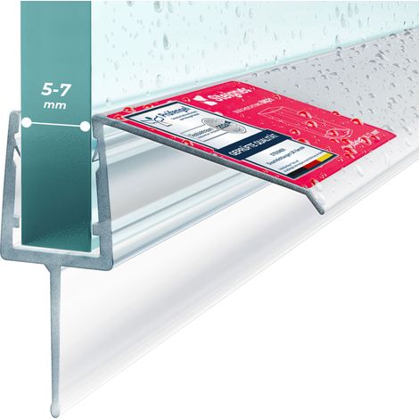 Steigner – Joint de douche droit en PVC pour paroi en verre 80cm – Étanchéité 100% – Vitre 5/6/7mm – Installation facile