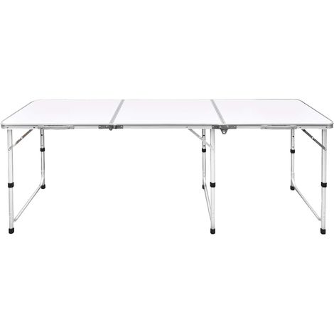 Table pliante de camping en aluminium avec hauteur ajustable