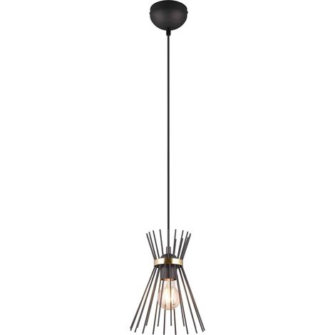 Lampada a sospensione, metallo, oro nero, D 20 cm, Rod (1/4)
