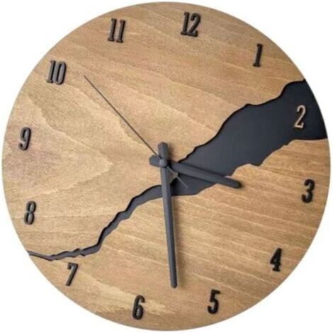 Horloge murale en bois craquelé, ronde, silencieuse, Style Vintage, grand décor pour la maison, le salon, le bureau (1/5)