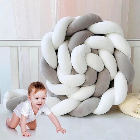 3 Brins Tresse de Lit Bebe, Tour de Lit Bébé Tresse, Tresse de Lit avec Velours Cristal et Coton PP Hautement Élastique,(A 2 mètres) (1/4)