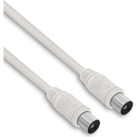 Câble TV coaxial 9,52 mm mâle/mâle 2 m - blanc