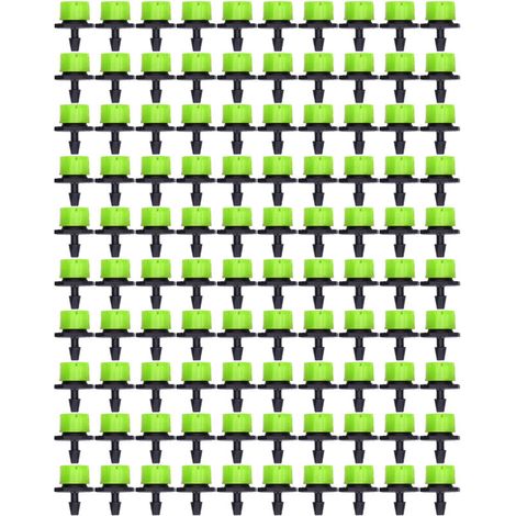 100Pcs Émetteurs d'Irrigation Goutte à Goutte 8 Trous Réglables pour Jardin Serre Cour (1/5)
