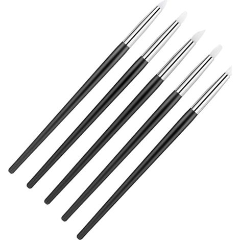 Pinceau Silicone Peinture 5 Pièces Stylo en Silicone Flexible Pinceau Silicone Sculpture Pinceau à Modeler brosse en silicone pour Gravure Peinture Manucure (1/5)