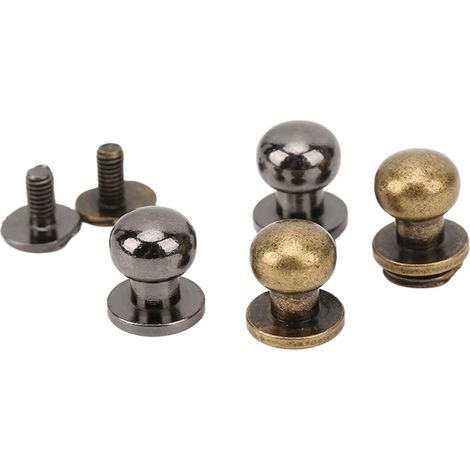 200er-Set Mönchsnieten 9x8 mm, leichtes Kupfermaterial, DIY-Ledernieten für dekorative Kleidung, Schuhe, Taschen, Silber, Schwarz, Bronze (1/5)