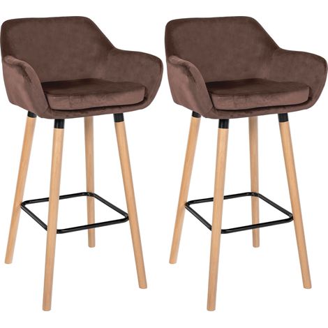 Lote de 2 taburetes de bar de terciopelo Grant Café