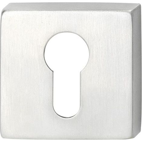 Rosette PZ Edelstahl ø 52x12mm innen eckig - Zylinderrosette RC2 nach EN1906, matt (1/3)