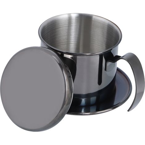 Cafetière portable à filtre en acier inoxydable pour la maison, la cuisine, le bureau et les activités de plein air (noir) (1/5)
