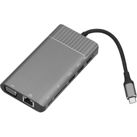 ONTEN 8-in-1 HD-Multifunktions-USB-C-Hub, benutzerfreundlich, Schnellladefunktion, 8-in-1-Dockingstation für OS X und iOS (1/5)