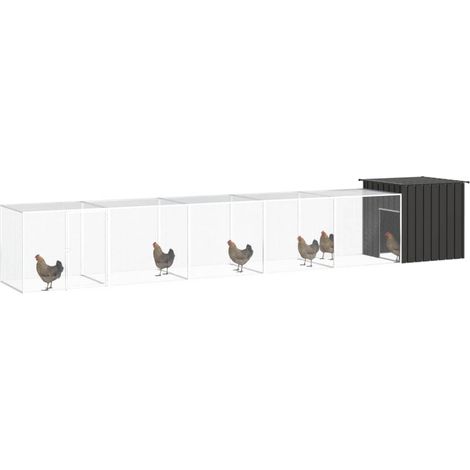 Maison Exclusive - Gabbia per Polli Antracite 600x91x100 cm Acciaio Zincato